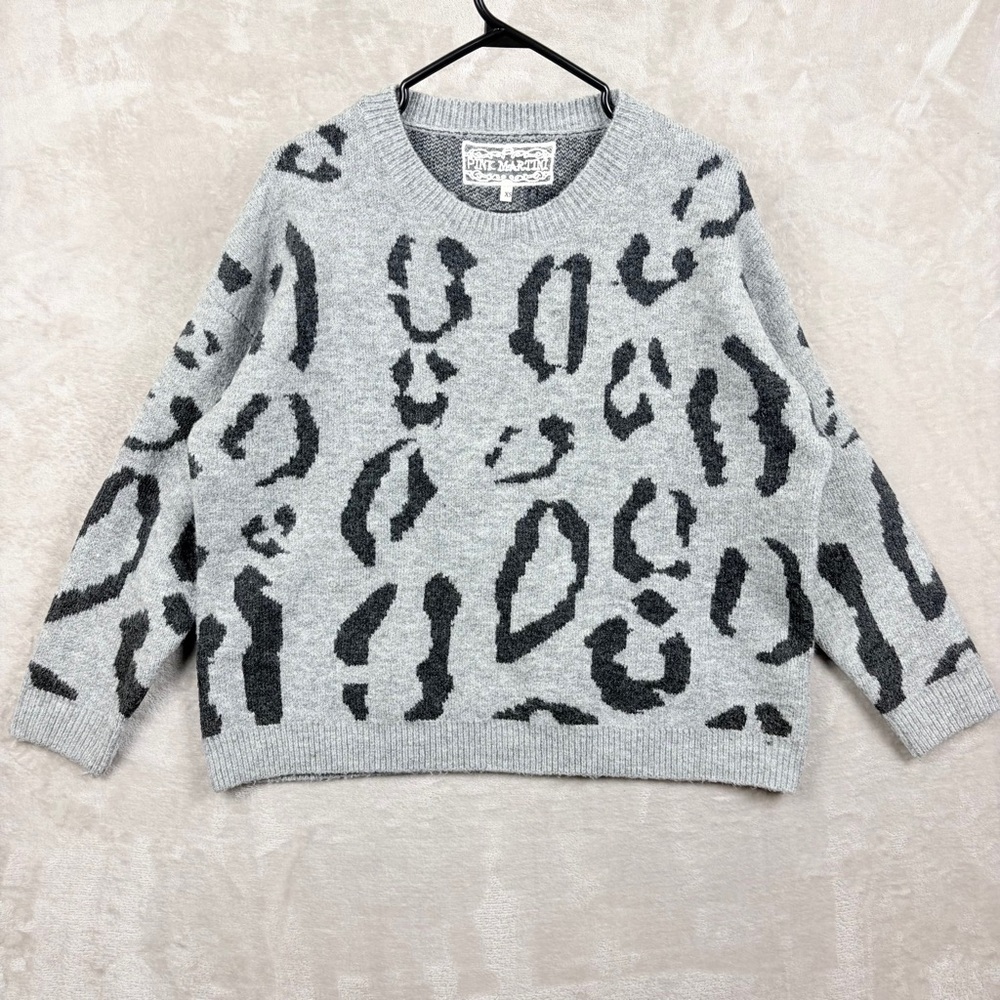 Pink Martini Gray Animal Print Sweater Size XS